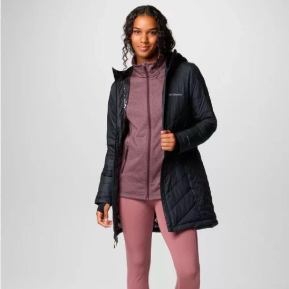 Columbia Sportswear Women’s Black Heavenly Long Hooded Jacket: Size Small